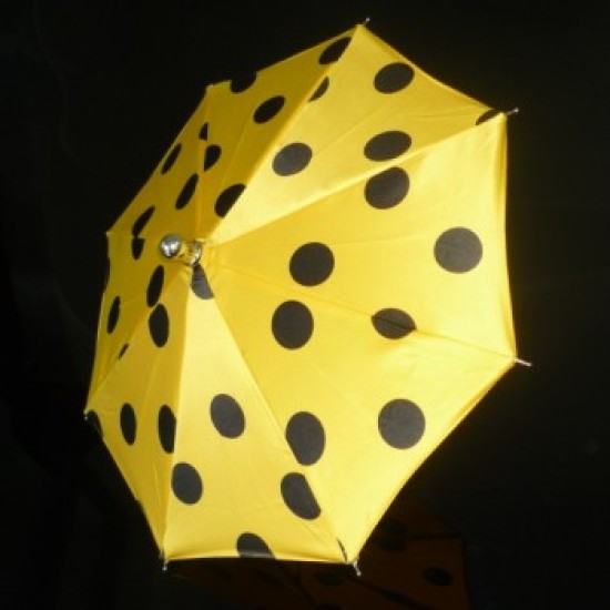 UMBRELLA - YELLOW WITH BLACK DOTS UMBRELLA - YELLOW WITH BLACK DOTS